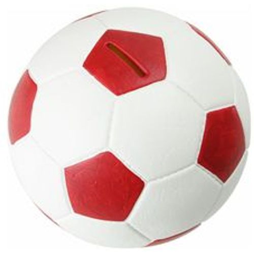 Spardose Fußball Lederoptik 15 cm Durchmesser, rot weiß - HMF - Fashion24 DE - Modalova