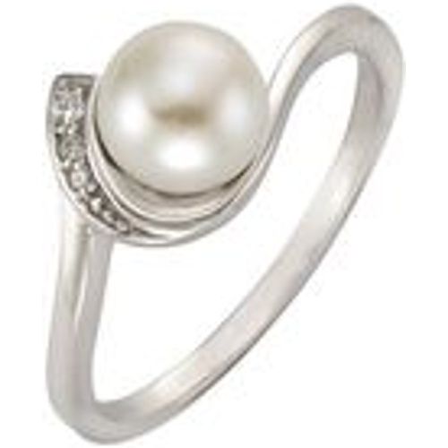 Zeeme Pearls Ring 925/- Sterling Silber Zirkonia Rhodiniert (Größe: 052 (16,6)) - Fashion24 DE - Modalova