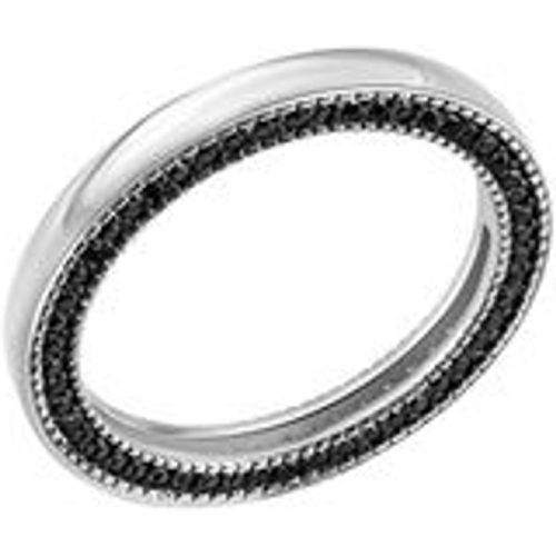 Silber Ring 925/- Sterling Silber Zirkonia schwarz Glänzend (Größe: 058 (18,5)) - Celesta - Modalova