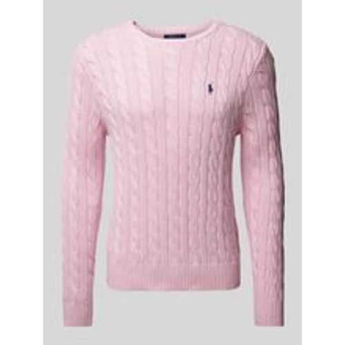 Strickpullover mit Logo-Patch mit Zopfmuster - Polo Ralph Lauren - Modalova