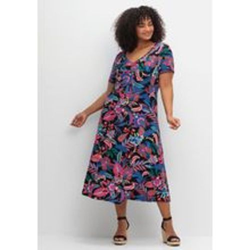 Große Größen: Jerseykleid mit Blumendruck, gemustert, Gr.56 - sheego by Joe Browns - Modalova