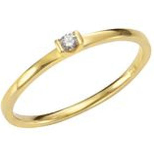 Ring 585/- Gold Brillant weiß Glänzend 0,04ct. (Größe: 060 (19,1)) - OROLINO - Modalova