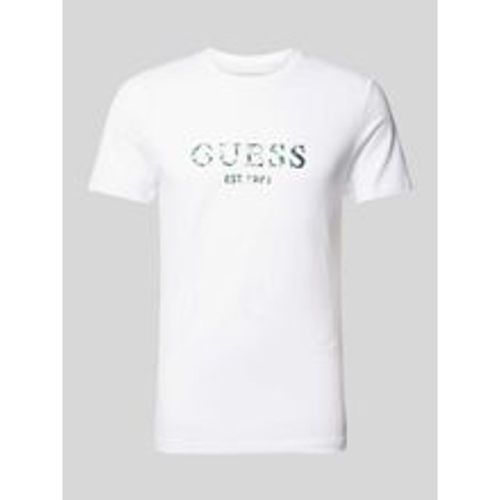 T-Shirt mit Label-Print - Guess - Modalova