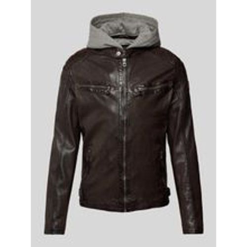 Lederjacke mit Kapuze Modell 'GMRAYCO' - gipsy - Modalova