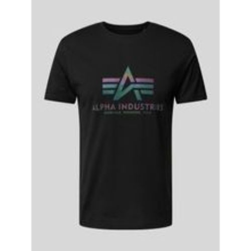 T-Shirt mit Label-Print Modell 'Rainbow' - alpha industries - Modalova