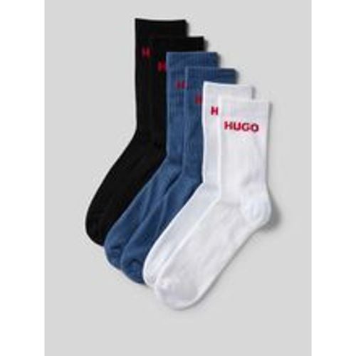 Socken mit Label-Print Modell 'RIB LOGO' im 6er-Pack - HUGO - Modalova