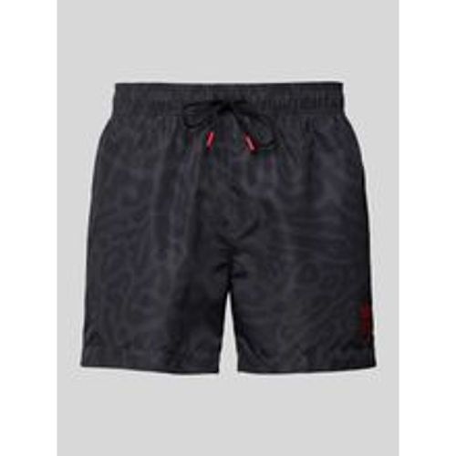 Badehose mit Label-Print Modell 'Riff' - HUGO - Modalova