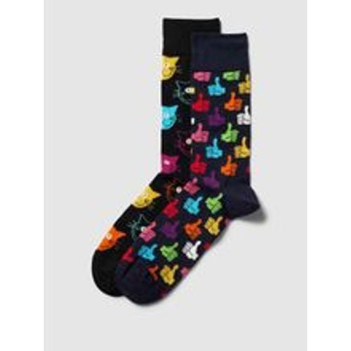 Socken mit Allover-Muster im 2er-Pack Modell 'Classic Cat' - Happy Socks - Modalova