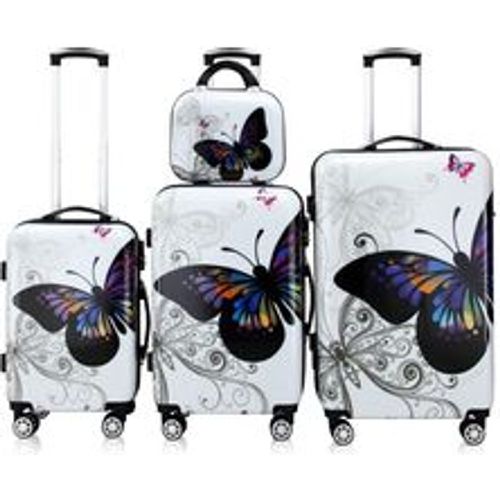 Deuba Butterfly Hartschalenkofferset Beautycase - Casaria - Modalova