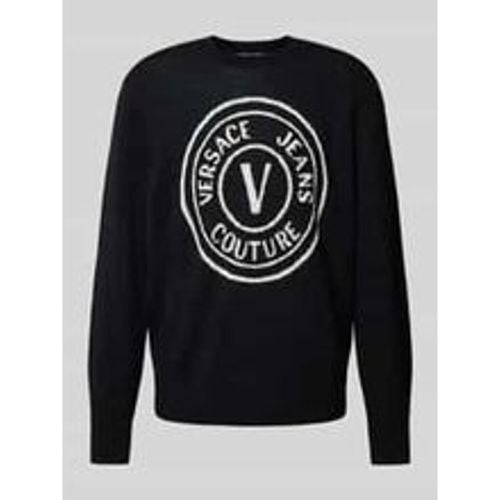 Pullover mit Label-Stitching und Rundhalsausschnitt - Versace Jeans Couture - Modalova