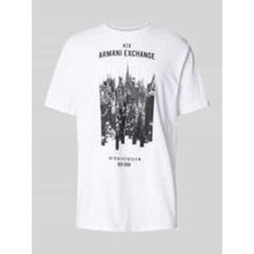 T-Shirt mit Label-Motiv-Print - Armani Exchange - Modalova