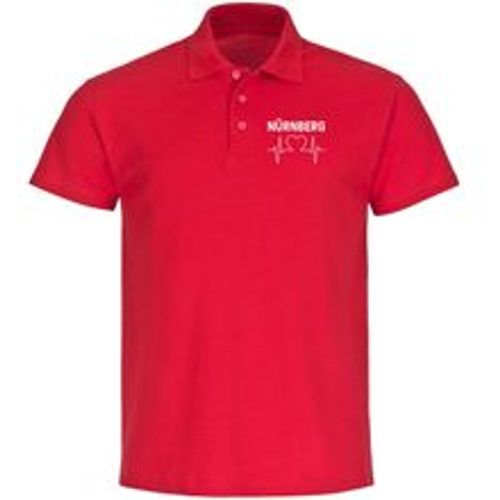 Multifanshop Poloshirt - Nürnberg - Herzschlag - Druck weiß - Polo - Fashion24 DE - Modalova