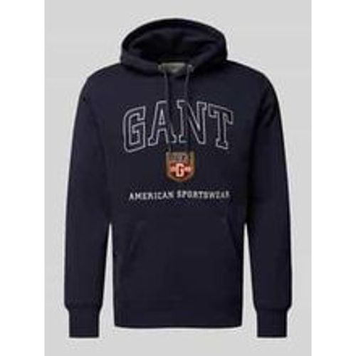 Hoodie mit Label-Print - Gant - Modalova