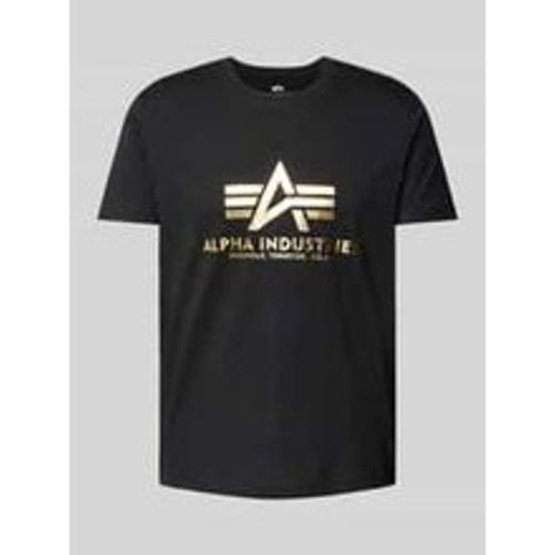 T-Shirt mit Label-Print - alpha industries - Modalova