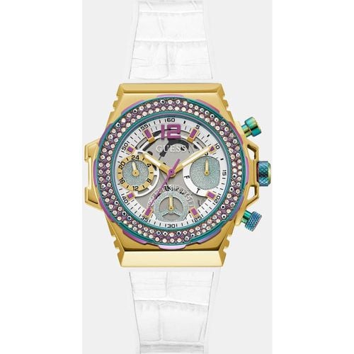 Orologio Multifunzionein Vera Pelle - Guess - Modalova