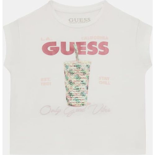 T-Shirt Stretch Stampa Frontale - Guess - Modalova