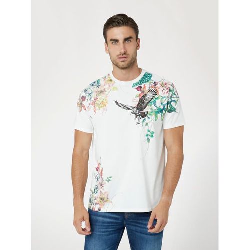 T-Shirt Con Stampa Floreale - Guess - Modalova