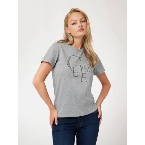 T-Shirt Con Logo Frontale E Borchie - Guess - Modalova