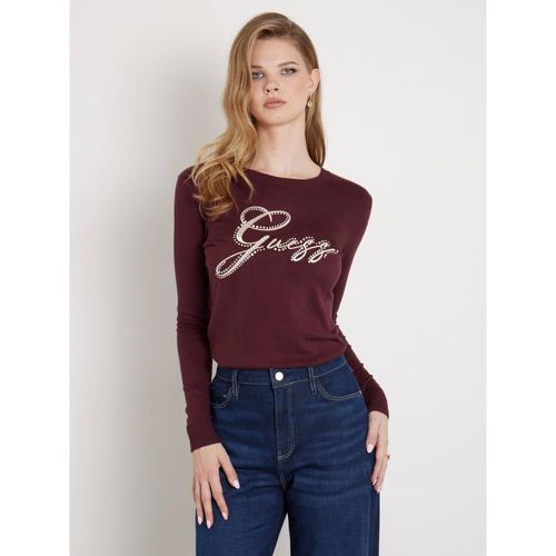 Maglione Logo Frontale Con Strass - Guess - Modalova