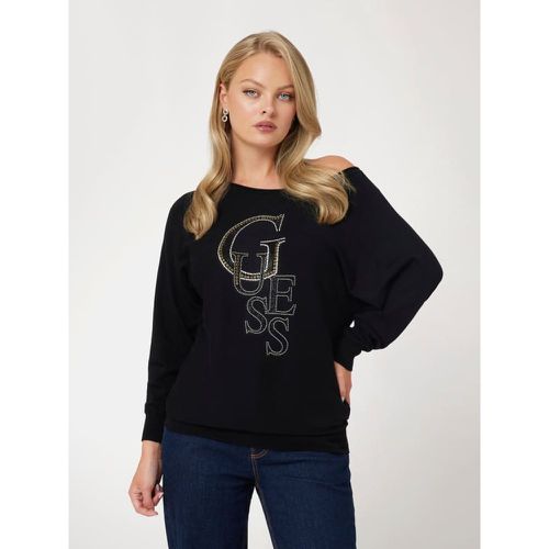 Maglione Logo Frontale Con Strass - Guess - Modalova