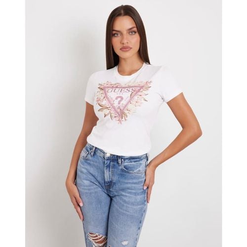 T-Shirt Stretch Logo Fiori - Guess - Modalova