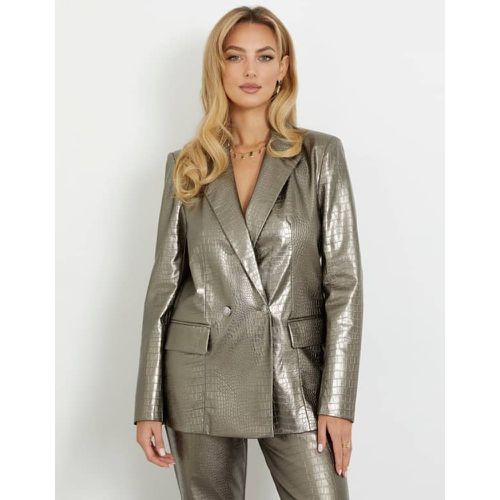 Blazer In Simil Pelle Metallizzata - Guess - Modalova