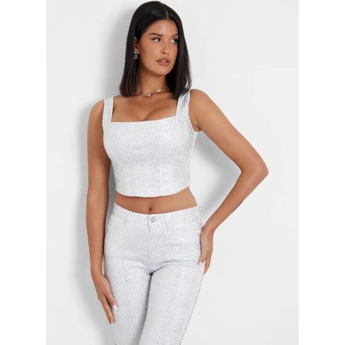 Top Bustier In Jeans Strass - Guess - Modalova