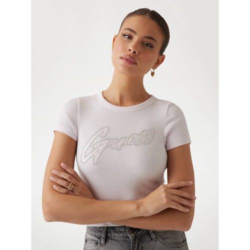 T-Shirt Con Logo Con Borchie - Guess - Modalova