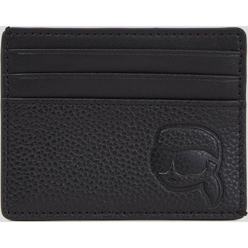 Ikon Grainy Leather Cardholder, Man, , Size: One size - Karl Lagerfeld - Modalova