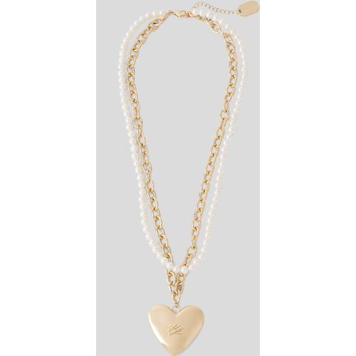 K/heart Pearls Necklace, Woman, , Size: One size - Karl Lagerfeld - Modalova