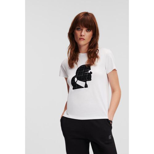 Bouclé Karl Profile T-shirt, Woman, , Size: L - Karl Lagerfeld - Modalova