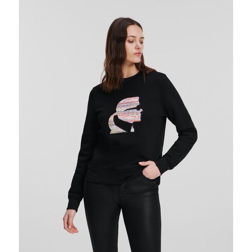 Bouclé Karl Profile Sweatshirt, Woman, , Size: L - Karl Lagerfeld - Modalova