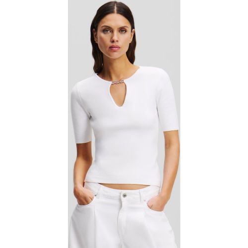 Signature Breloque Knit Top, , , Taille: L - Karl Lagerfeld - Modalova