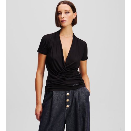 T-shirt À Col En V, , , Taille: L - Karl Lagerfeld - Modalova