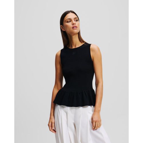 Top Tricot Peplum Sans Manches, , , Taille: L - Karl Lagerfeld - Modalova