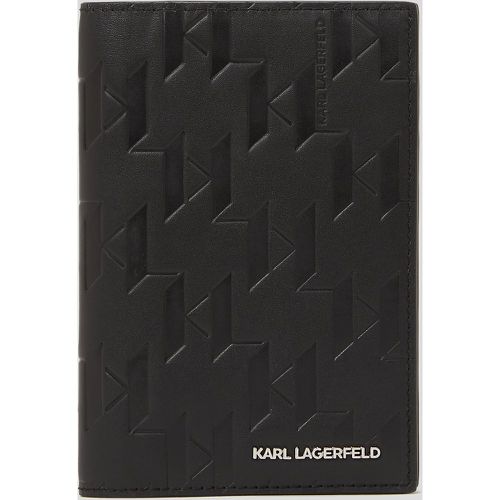 K/loom Leather Passport Holder, Man, , Size: One size - Karl Lagerfeld - Modalova