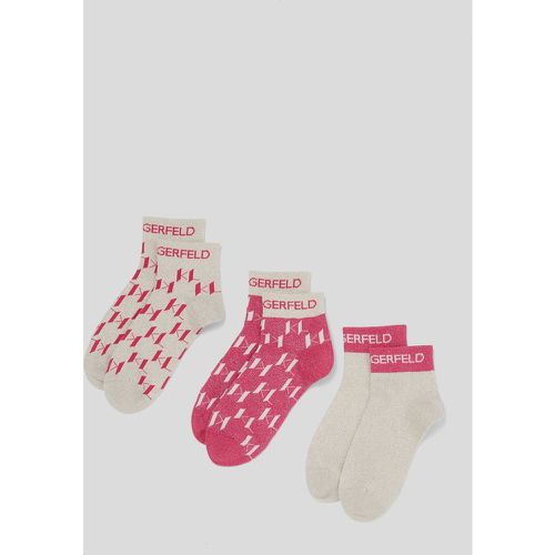 K/monogram Short Socks - 3 Pack, Woman, /, Size: One size - Karl Lagerfeld - Modalova