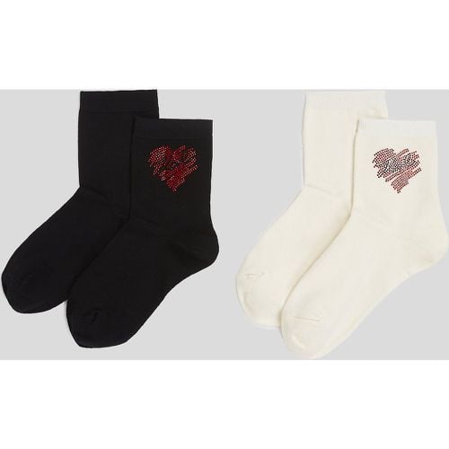 K/heart Rhinestone Socks – 2-pack, Woman, /, Size: One size - Karl Lagerfeld - Modalova