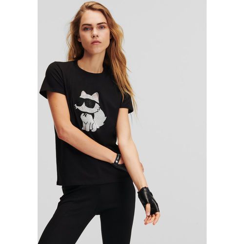 K/ikonik Choupette Rhinestone T-shirt, Woman, , Size: S - Karl Lagerfeld - Modalova