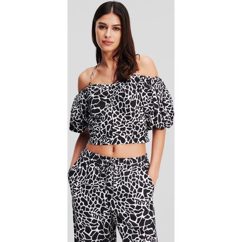 Giraffe-print Off-shoulder Blouse, Woman, /, Size: 48 - Karl Lagerfeld - Modalova