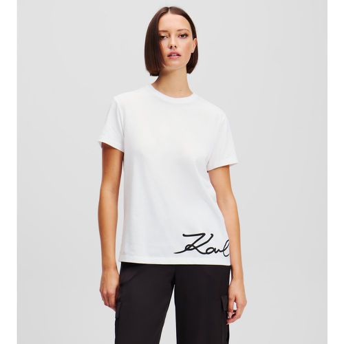 Karl Signature Hem T-shirt, Woman, , Size: L - Karl Lagerfeld - Modalova