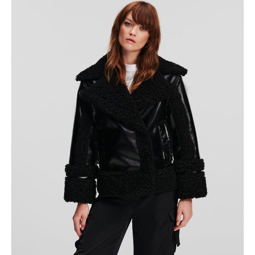 Faux-shearling Aviator Jacket, Woman, , Size: S - Karl Lagerfeld - Modalova