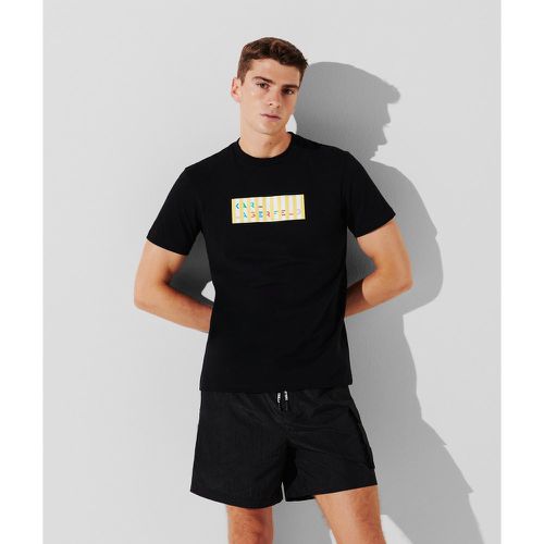 Stripe Karl Logo Beach T-shirt, Man, , Size: L - Karl Lagerfeld - Modalova