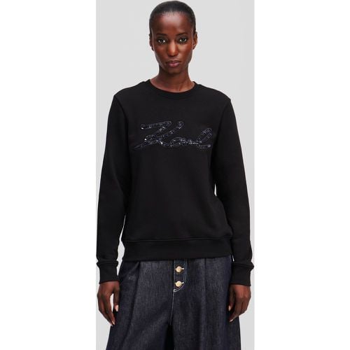 Bouclé Karl Signature Sweatshirt, Woman, , Size: L - Karl Lagerfeld - Modalova