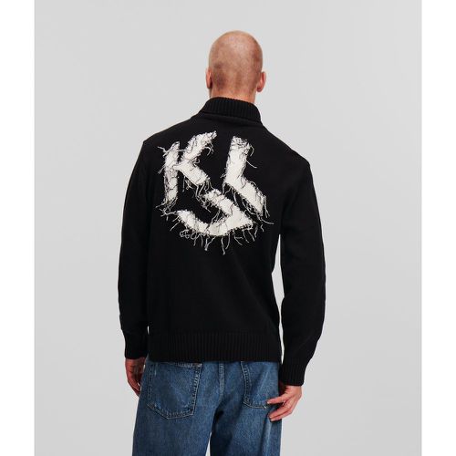 Klj Distressed Monogram Sweater, Man, , Size: M - Karl Lagerfeld - Modalova