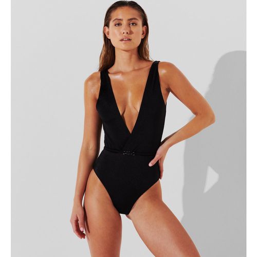 Metallic Deep V Swimsuit, Woman, , Size: L - Karl Lagerfeld - Modalova