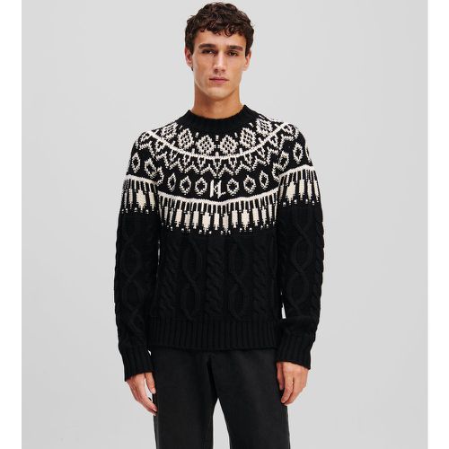 Kl Monogram Fairisle Sweater, Man, , Size: S - Karl Lagerfeld - Modalova