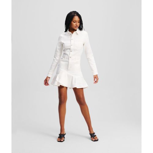 Robe En Denim À Bord Volanté, , , Taille: L - Karl Lagerfeld - Modalova