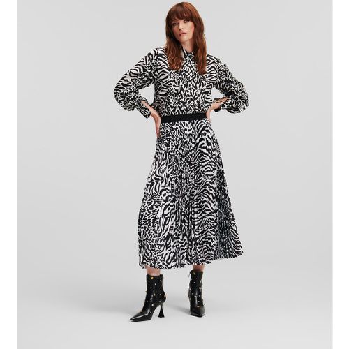 Animal Print Pleated Midi Skirt, Woman, --, Size: 38 - Karl Lagerfeld - Modalova