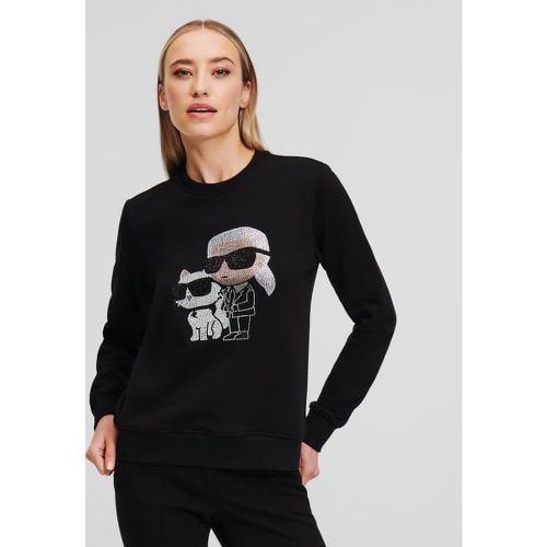 Ikon Rhinestone Sweatshirt, Woman, , Size: L - Karl Lagerfeld - Modalova